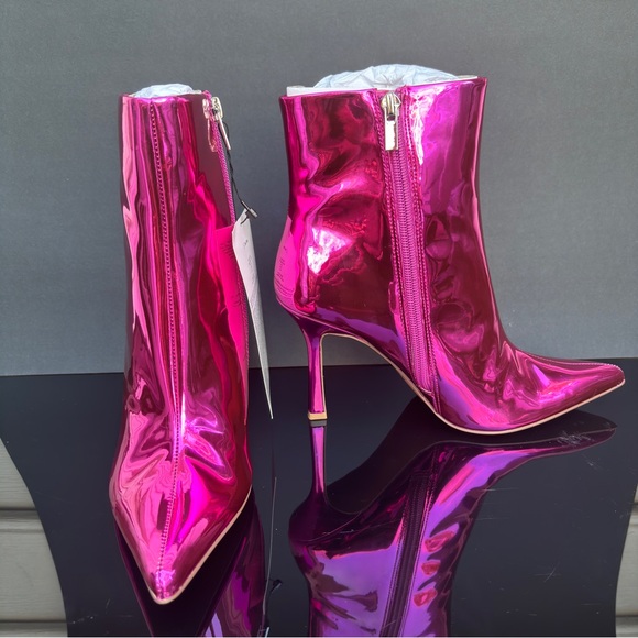 The Drop Shoes - The Drop Metallic Hot Pink Y2K Ankle Boots Size 7